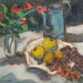 1992 nature morte cruche et raisins